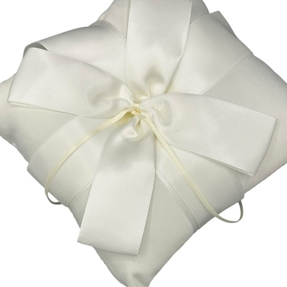 WEDDING RING PILLOW WITH BOW ELEGANT STAIN PILLOW FOR CEREMONY RINGS CLASSIC - Picture 4 of 12